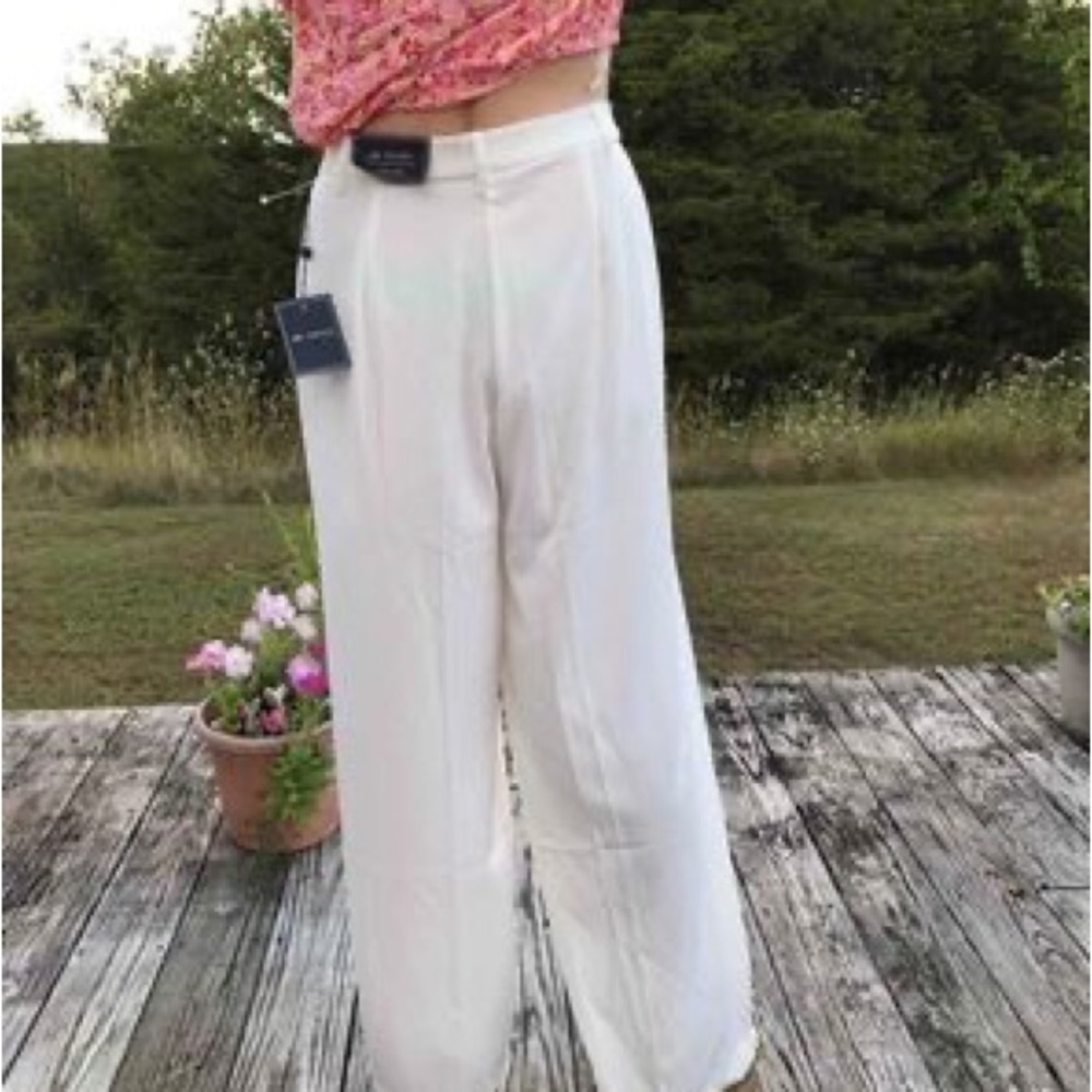 Designer JL Atlier Wide Leg White Pants